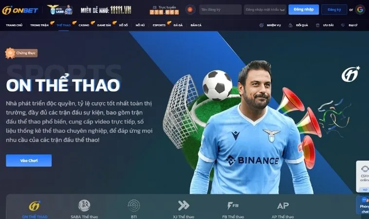 Sảnh thể thao Onbet thiết kế giao diện đẹp, chuyên nghiệp