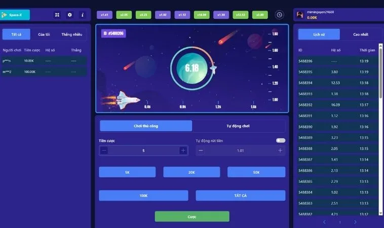 Chinh Phục Đỉnh Cao Game ZetX OnBet Rinh Tiền Tỷ Trong Tích Tắc Cực Dễ 2 Giao diện chơi game nhanh ZetX OnBet