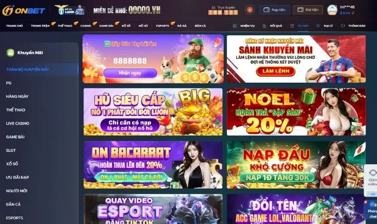 Các chương trình khuyến mãi OnBet