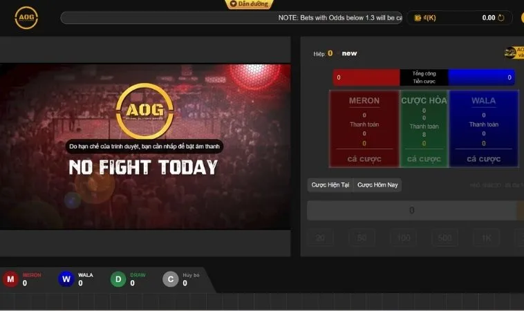 Giao diện cá cược đá gà tại Onbet